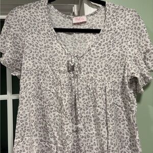 Pink Lily Leopard Print Blouse